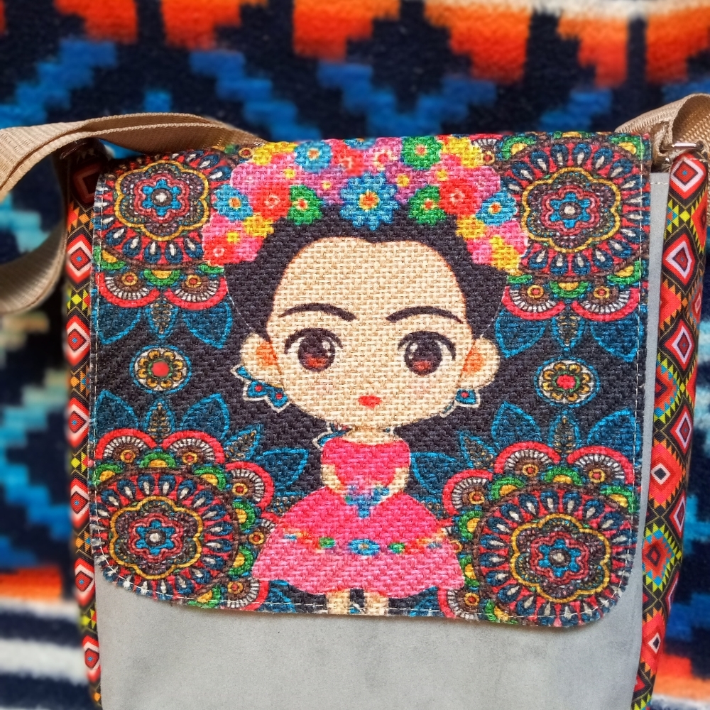 Mexican doll cross body bag